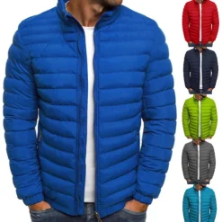 Men's Puffer Jacket Transition Jacket Outdoor Classic Spring & Fall Polyester Windproof Lightweight Solid Color Light Blue Navy Big red Grass Green Vest