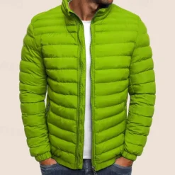 Men's Puffer Jacket Transition Jacket Outdoor Classic Spring & Fall Polyester Windproof Lightweight Solid Color Light Blue Navy Big red Grass Green Vest