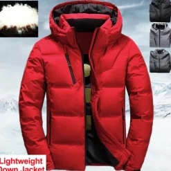 Men's Puffer Jacket Winter Autumn / Fall Down Thermal Warm Windproof Breathable Lightweight Black Red Dark Gray Vest