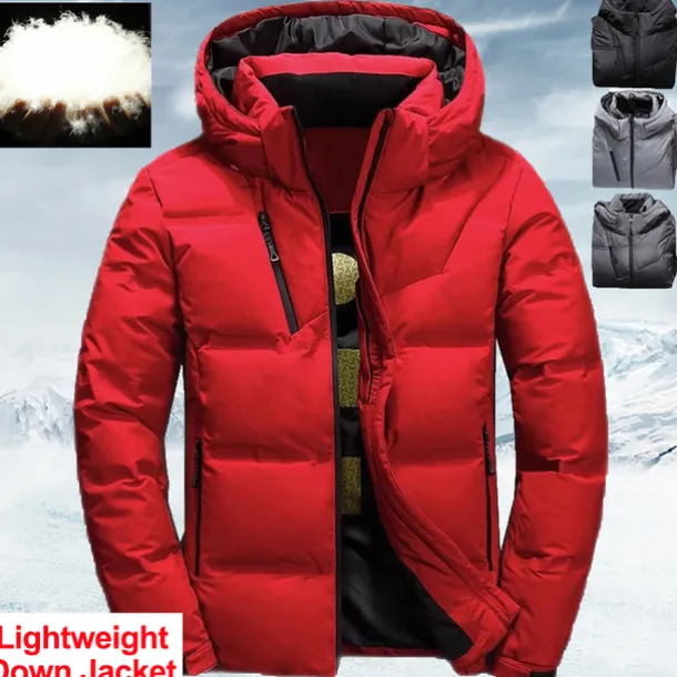 Men's Puffer Jacket Winter Autumn / Fall Down Thermal Warm Windproof Breathable Lightweight Black Red Dark Gray Vest