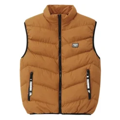 Men's Puffer Vest Daily Wear Vacation Going out Fashion Basic Spring & Fall Zipper Polyester Comfortable Plain Zipper Stand Collar Regular Fit Dark Yellow Deep Green Wine Black Vest