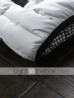 Men's Puffer Vest Vest Gilet Daily Date Vacation Fashion Casual Fall & Winter Pocket Polyester Warm Comfortable Plain Quilted Zipper Stand Collar Regular Fit Black White Red Burgundy Vest