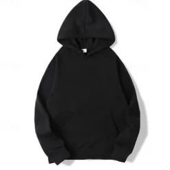 Men's Pullover Hoodie Sweatshirt Long Sleeve Hooded Top Outdoor Thermal Warm Fleece Lining Workout Soft Winter Polyester Dark Grey Black White Gym Climbing Camping / Hiking / Caving