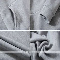 Men's Pullover Hoodie Sweatshirt Long Sleeve Hooded Top Outdoor Thermal Warm Fleece Lining Workout Soft Winter Polyester Dark Grey Black White Gym Climbing Camping / Hiking / Caving