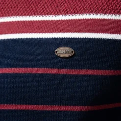 Men's Pullover Sweater Jumper Ribbed Knit Regular Tops Color Block Striped Crew Neck Knitwear Daily Outdoor Vacation Clothing Apparel Spring Fall Wine Navy Blue S M L