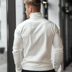 Men's Quarter Zip Hoodie White Half Zip Plain Casual Athletic Clothing Apparel Hoodies Sweatshirts Long Sleeve