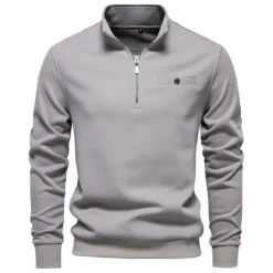 Men's Quarter Zip Hoodie White Half Zip Plain Casual Athletic Clothing Apparel Hoodies Sweatshirts Long Sleeve