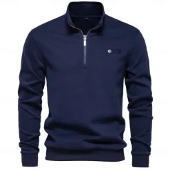 Men's Quarter Zip Hoodie White Half Zip Plain Casual Athletic Clothing Apparel Hoodies Sweatshirts Long Sleeve