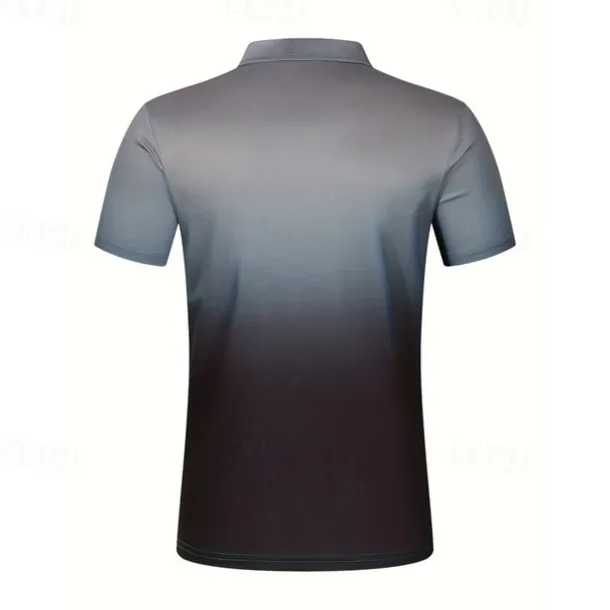 Men's Quarter Zip Polo Golf Shirt Daily Holiday Quarter Zip Short Sleeve Fashion Basic Gradual Spring & Summer Regular Fit Blue Blue Black Gray Quarter Zip Polo