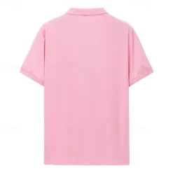 Men's Quarter Zip Polo Golf Shirt Daily Holiday Turndown Short Sleeve Fashion Basic Plain Spring & Summer Regular Fit Light Blue Black White Pink Wine Navy Blue Quarter Zip Polo