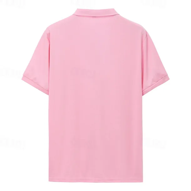 Men's Quarter Zip Polo Golf Shirt Daily Holiday Turndown Short Sleeve Fashion Basic Plain Spring & Summer Regular Fit Light Blue Black White Pink Wine Navy Blue Quarter Zip Polo