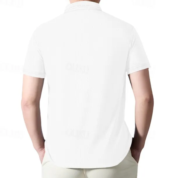 Men's Quarter Zip Polo Golf Shirt Daily Holiday Quarter Zip Short Sleeve Fashion Basic Plain Summer Regular Fit Black White Wine Navy Blue Khaki Quarter Zip Polo