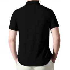 Men's Quarter Zip Polo Golf Shirt Daily Holiday Quarter Zip Short Sleeve Fashion Basic Plain Summer Regular Fit Black White Wine Navy Blue Khaki Quarter Zip Polo