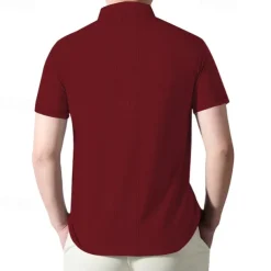 Men's Quarter Zip Polo Golf Shirt Daily Holiday Quarter Zip Short Sleeve Fashion Basic Plain Summer Regular Fit Black White Wine Navy Blue Khaki Quarter Zip Polo