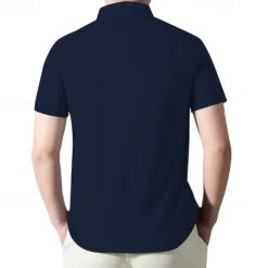 Men's Quarter Zip Polo Golf Shirt Daily Holiday Quarter Zip Short Sleeve Fashion Basic Plain Summer Regular Fit Black White Wine Navy Blue Khaki Quarter Zip Polo