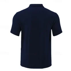 Men's Quarter Zip Polo Golf Shirt Daily Holiday Quarter Zip Short Sleeve Fashion Basic Plain Summer Regular Fit Black White Wine Navy Blue Khaki Quarter Zip Polo