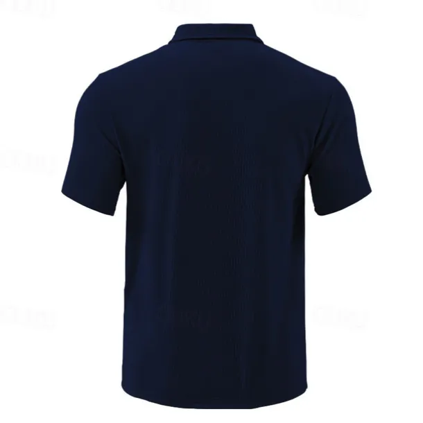 Men's Quarter Zip Polo Golf Shirt Daily Holiday Quarter Zip Short Sleeve Fashion Basic Plain Summer Regular Fit Black White Wine Navy Blue Khaki Quarter Zip Polo
