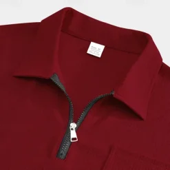 Men's Quarter Zip Polo Golf Shirt Daily Holiday Quarter Zip Short Sleeve Fashion Basic Plain Summer Regular Fit Black White Wine Navy Blue Khaki Quarter Zip Polo