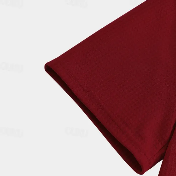 Men's Quarter Zip Polo Golf Shirt Daily Holiday Quarter Zip Short Sleeve Fashion Basic Plain Summer Regular Fit Black White Wine Navy Blue Khaki Quarter Zip Polo