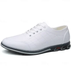 Men's Quilted Blue Faux Leather Sneakers - Stylish Lace-Up Casual Shoes with Durable Sole for Daily Wear and Outdoor Activities