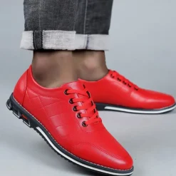 Men's Quilted Blue Faux Leather Sneakers - Stylish Lace-Up Casual Shoes with Durable Sole for Daily Wear and Outdoor Activities