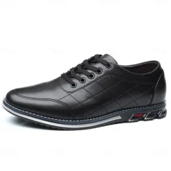 Men's Quilted Blue Faux Leather Sneakers - Stylish Lace-Up Casual Shoes with Durable Sole for Daily Wear and Outdoor Activities