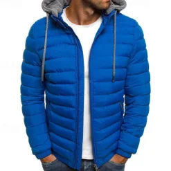 Men's Quilted Jacket Puffer Jacket Puffer Winter Jacket Winter Outdoor Insulated Packable Lightweight Outerwear Windbreaker Jacket Lightweight Puffer Jacket Full Zip Traveling Dark Grey Black Red