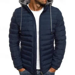 Men's Quilted Jacket Puffer Jacket Puffer Winter Jacket Winter Outdoor Insulated Packable Lightweight Outerwear Windbreaker Jacket Lightweight Puffer Jacket Full Zip Traveling Dark Grey Black Red
