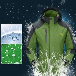 Men's Rain Jacket Outdoor Waterproof Windproof Hiking Outfits Hiking Clothes Spring Autumn / Fall Windbreaker Patchwork Dark Grey Black Yellow