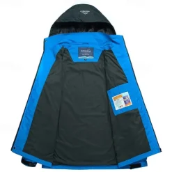 Men's Rain Jacket Outdoor Waterproof Windproof Hiking Outfits Hiking Clothes Spring Autumn / Fall Windbreaker Patchwork Dark Grey Black Yellow