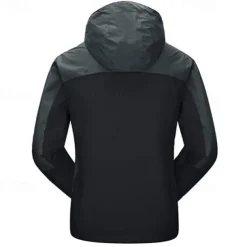 Men's Rain Jacket Outdoor Waterproof Windproof Hiking Outfits Hiking Clothes Spring Autumn / Fall Windbreaker Patchwork Dark Grey Black Yellow