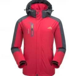 Men's Rain Jacket Outdoor Waterproof Windproof Hiking Outfits Hiking Clothes Spring Autumn / Fall Windbreaker Patchwork Dark Grey Black Yellow