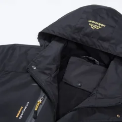 Men's Rain Jacket Outdoor Waterproof Windproof Hiking Outfits Hiking Clothes Spring Autumn / Fall Windbreaker Patchwork Dark Grey Black Yellow