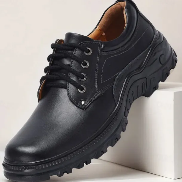 Men's Red-Brown Lace-Up Shoes with Cushioned Memory Foam Soles - Stylish and Supportive for Business Casual Outfits and Weekend Getaways