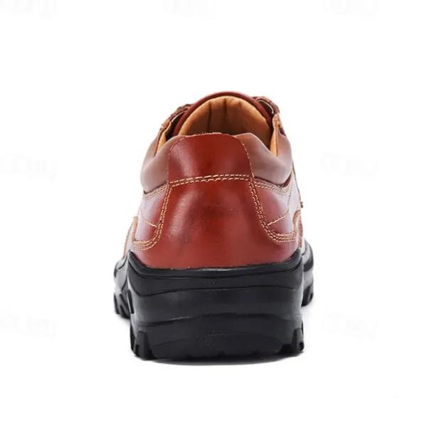 Men's Red-Brown Lace-Up Shoes with Cushioned Memory Foam Soles - Stylish and Supportive for Business Casual Outfits and Weekend Getaways