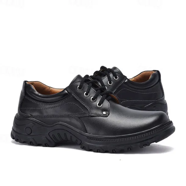 Men's Red-Brown Lace-Up Shoes with Cushioned Memory Foam Soles - Stylish and Supportive for Business Casual Outfits and Weekend Getaways