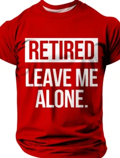 Men's Retired T Shirt Short Sleeve T shirt 3D Print Crew Neck Shirt Fashion Daily Basic Street Casual Daily Black Red Blue Summer Spring All Seasons Clothing Apparel S M L XL XXL XXXL