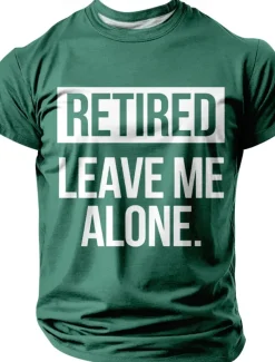 Men's Retired T Shirt Short Sleeve T shirt 3D Print Crew Neck Shirt Fashion Daily Basic Street Casual Daily Black Red Blue Summer Spring All Seasons Clothing Apparel S M L XL XXL XXXL