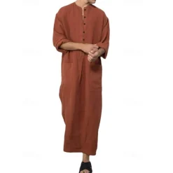 Men's Robe Thobe / Jubba Religious Saudi Arabic Arabian Muslim Ramadan Adults Leotard / Onesie