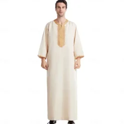 Men's Robe Thobe / Jubba Religious Saudi Arabic Arabian Muslim Ramadan Adults Leotard / Onesie