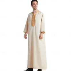 Men's Robe Thobe / Jubba Religious Saudi Arabic Arabian Muslim Ramadan Adults Leotard / Onesie