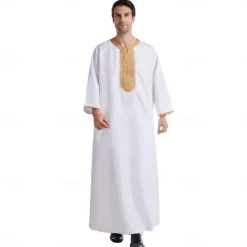 Men's Robe Thobe / Jubba Religious Saudi Arabic Arabian Muslim Ramadan Adults Leotard / Onesie