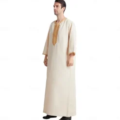 Men's Robe Thobe / Jubba Religious Saudi Arabic Arabian Muslim Ramadan Adults Leotard / Onesie