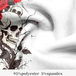 Men's Rose Skull Long Sleeve Turndown Artistic Party Evening Wear Dailywear Buttons 3D Print Multi Pocket