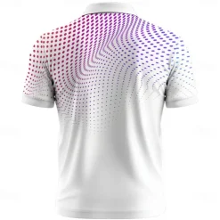 Men's Round Dots Geometic Polo Short Sleeve Polo Shirts Collared Shirts Casual School Outdoor Daily Wear Home Wear 3D Print Summer Purple Gray