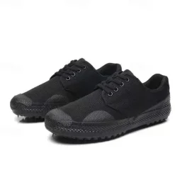 Men's Rugged Canvas Sneakers – Durable Lace-Up Outdoor Casual Shoes with Rubber Sole for Hiking and Work