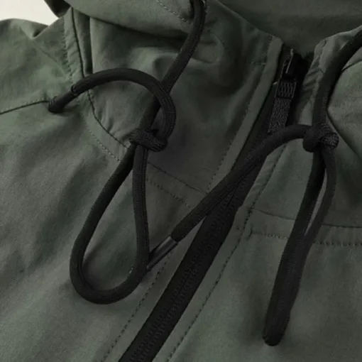 Men's Running Jacket Zipper Pocket Long Sleeve Hoodie Casual Athleisure Fall Windproof Breathable Gym Workout Running Walking Sportswear Activewear Solid Colored Black Green