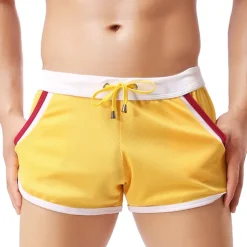 Men's Running Shorts Athletic Shorts Drawstring with White Trim Bottoms Outdoor Home Cotton Breathable Comfortable Gym Workout Exercise & Fitness Leisure Sports Sportswear Activewear Fashion Black