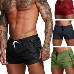 Men's Running Shorts Athletic Shorts Drawstring Bottoms Breathable Lightweight Quick Dry Gym Workout Running Jogging Sportswear Activewear Black Red Blue