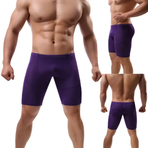 Men's Running Shorts Base Layer Mesh Bottoms Athletic Athleisure Ice Silk Breathable Quick Dry Moisture Wicking Fitness Gym Workout Running Sportswear Activewear Solid Colored Purple Army Green Sky